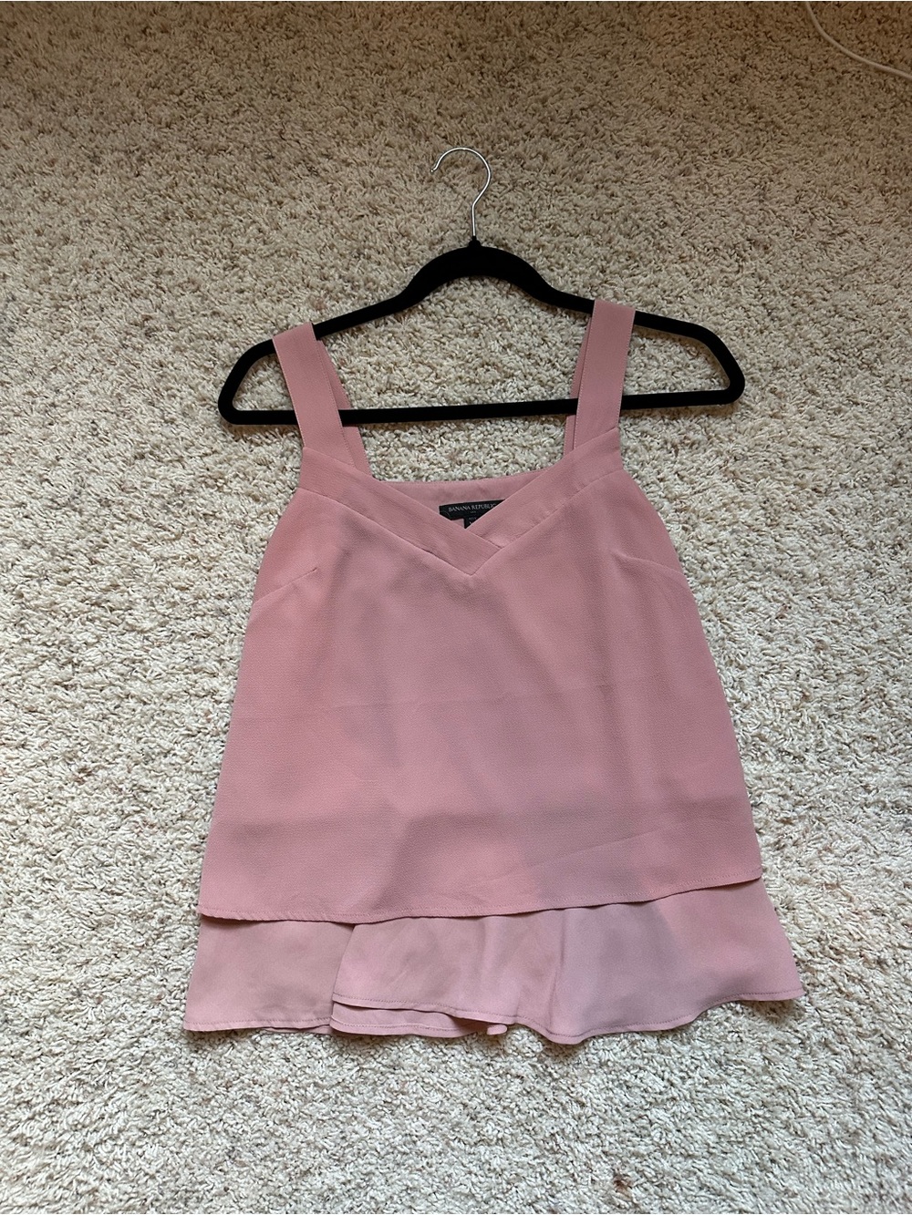 Banana republic pink blouse with ruffle hem